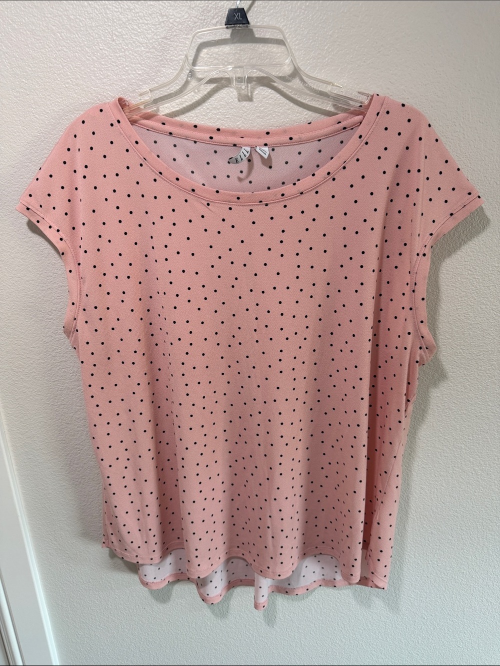 Women’s Pink Polka Dot Short Sleeve Top